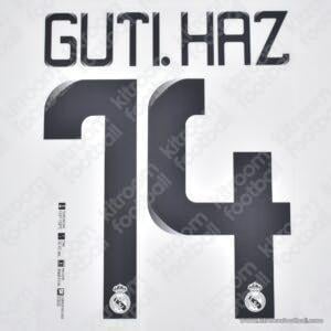 2008-09 Real Madrid Home Name Number Set #14 GUTI Repro - Image 3