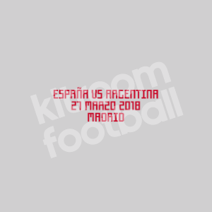 2018 Spain vs Argentina Friendly Match Detail MDT Patch Repro