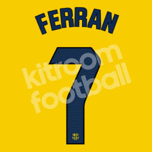 2023-24 Fc Barcelona Senyera Name Number Set #7 FERRAN La Liga Repro - Image 1