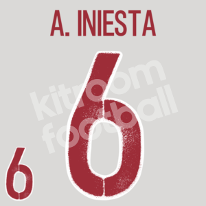 2016 UEFA Euro Spain Away Name Number Set #6 Andres INIESTA REpro
