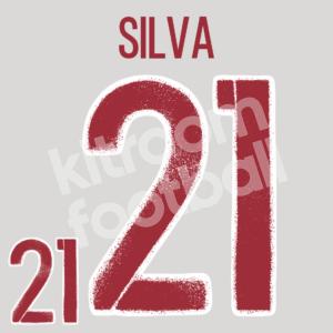 2016 UEFA Euro Spain Away Name Number Set #21 David SILVA Repro - Image 1
