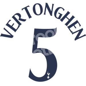2018-19 Tottenham Hotspur Home Name Number Set #5 VERTONGHEN UCL Repro - Image 1
