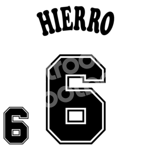 Spain World Cup 1994 Away Black Name Number Set #6 HIERRO Repro - Image 1