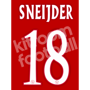 2004-06 Ajax Amsterdam Home Name Number Set #18 SNEIJDER Repro