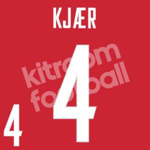 2021-24 Denmark Home Name Number Set #4 KJAER Repro