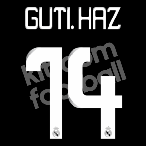 2008-09 Real Madrid Away Name Number Set #14 GUTI Repro v1