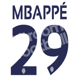 2016-17 AS Monaco Away Name Number Set #29 MBAPPE UCL Repro