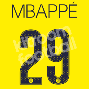 2017-18 PSG Paris Away Name Number Set #29 MBAPPE Champions League Repro