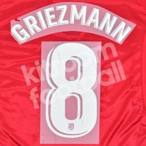 2022-23 Atletico Madrid Home Name Number Set #8 GRIEZMANN La Liga Repro - Image 1