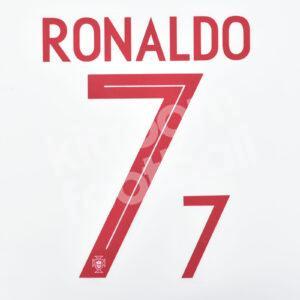 World Cup 2018 Portugal Away Name Number Set #7 Cristiano RONALDO Repro