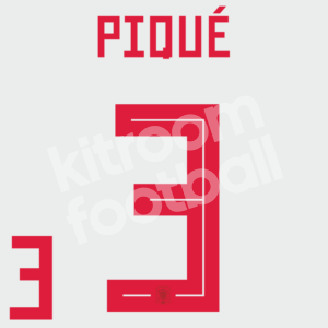 World Cup 2018 Spain Name Number Set Away #3 PIQUÉ Repro