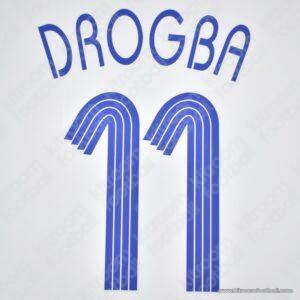 2006-08 Chelsea Away Name Number Set #11 DROGBA Repro Champions League - Image 3