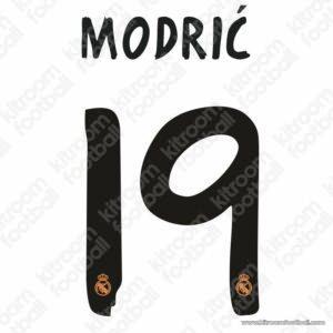 2013-14 Real Madrid Home & Away Name Set #19 MODRIC (Repro) - Image 1