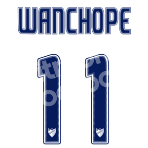 2004-05 Malaga CF Home Name Number Set #11 WANCHOPE Repro - Image 1
