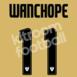 2004-05 Malaga CF Away Name Number Set #11 WANCHOPE Repro - Image 1