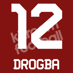 2012-13 Galatasaray Home White Name Number Set #12 DROGBA Repro - Image 1