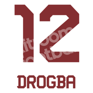 2012-13 Galatasaray Away  Name Number Set #12 DROGBA Repro