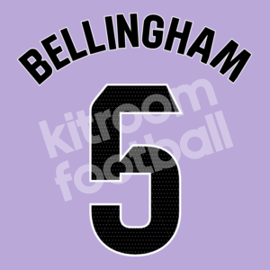 2023-24 Real Madrid Fourth Black Name Number Set #5 BELLINGHAM La Liga Repro