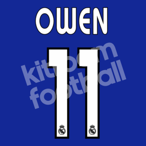 2004-05 Real Madrid Away Name Number Set #11 OWEN Repro - Image 1