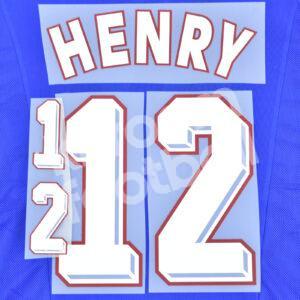 FIFA World Cup 1998 France Home Name Number Set #12 HENRY Repro v1 - Image 1