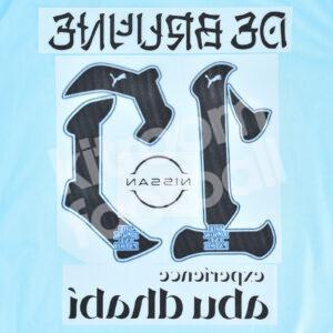 2023-24 Manchester City Preseason Home Name Number Set #17 DE BRUYNE Repro - Image 3