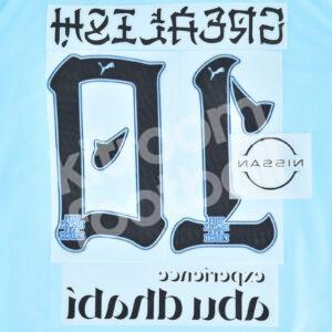 2023-24 Manchester City Preseason Home Name Number Set #10 GREALISH Repro - Image 3