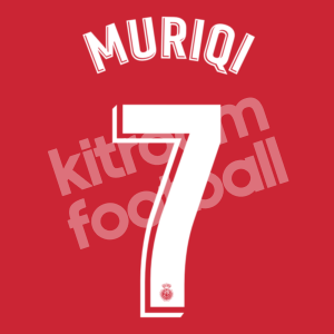 2021-23 Mallorca Home White Name & Number Set #7 MURIQI Repro