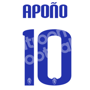 2012-13 Real Zaragoza Home Name & Number Set #10 APOÑO Repro