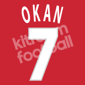 2000-01 Galatasaray Third Name Number Set #7 OKAN Repro (2 layers)