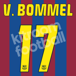 2005-06 Barcelona Home Name Number Set #17 Van BOMMEL Repro