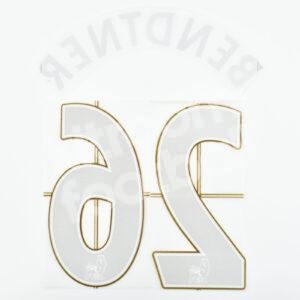 2007-08 Arsenal Away Name Number Set #26 BENDTNER Premier League Flock Repro - Image 3