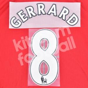 2007-13 Liverpool Home Name Number Set #8 GERRARD Premier League Repro