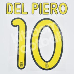 2008-10 Juventus Home Name Number Set #10 DEL PIERO Repro