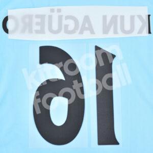 2013-15 Manchester City Home Name Number Set #16 KUN AGÜERO Repro (Transfer) - Image 3