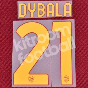 2022-23 AS Roma Home Name Number Set #21 DYBALA Repro