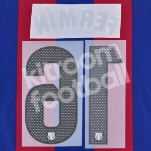 2023-24 Fc Barcelona Home Name Number Set #16 FERMÍN La Liga Repro - Image 3