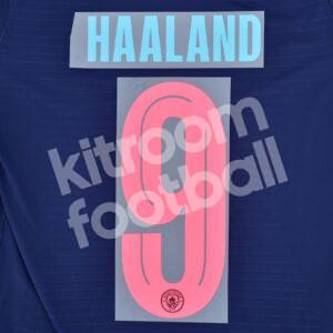 2023-24 Manchester City Champions League Third Name Number Set #9 HAALAND Repro