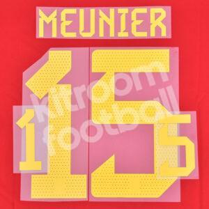 FIFA World Cup 2022 Qatar Belgium Home Name Number Set #15 MEUNIER Repro