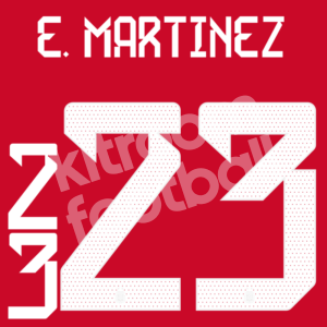 FIFA World Cup Qatar 2022 Argentina Name Number Set #23 Dibu MARTINEZ Red Repro - Image 1