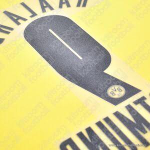 2021-22 Borussia Dortmund Home Name Number Set #9 HAALAND UCL Repro - Image 3