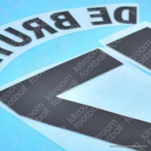 2023-24 Manchester City White Premier League Name Number Set #17 DE BRUYNE Repro - Image 3