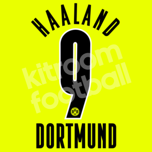 2021-22 Borussia Dortmund Home Name Number Set #9 HAALAND UCL Repro