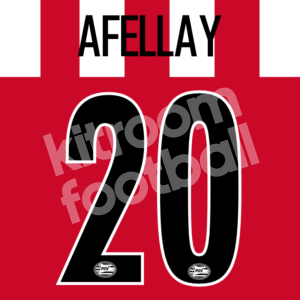 2009-10 PSV Eindhoven Home Name Number Set #20 AFELLAY Repro