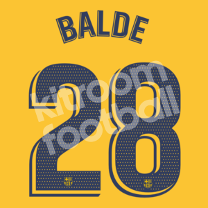 2021-23 Barcelona 4th Senyera Name Number Set #28 BALDE La Liga Repro