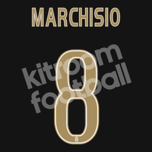 2015-16 Juventus Third Name Number Set #8 MARCHISIO Repro - Image 1