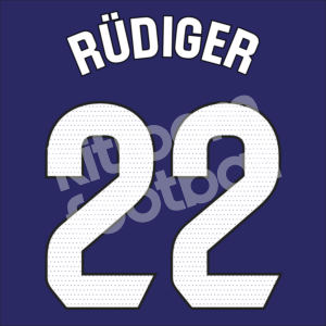 2023-24 Real Madrid 4th Y-3 Name Number Set #22 RUDIGER La Liga Repro