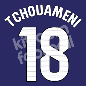 2023-24 Real Madrid 4th Y-3 Name Number Set #18 TCHOUAMENI La Liga Repro - Image 1