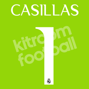 2023-24 Real Madrid Goalkeeper Name Number Set #1 Iker CASILLAS Repro