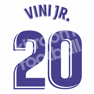 2021-22 Real Madrid Home Name Number Set #20 VINIcius JR. La Liga Repro