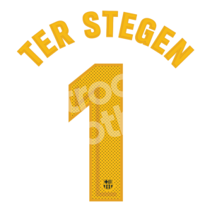 2017-18 Barcelona Goalkeeper Name Number Set #1 TER STEGEN La Liga Repro